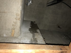 コンクリート天井部分から雨漏り